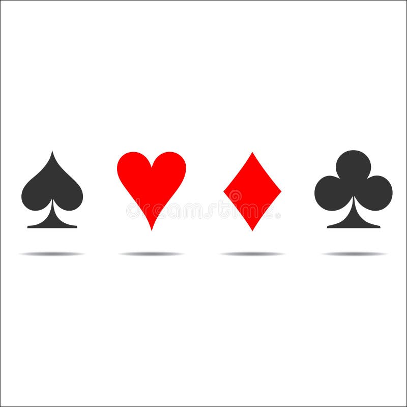 Colored card suit icon vector, playing cards symbols vector royalty free illustration
