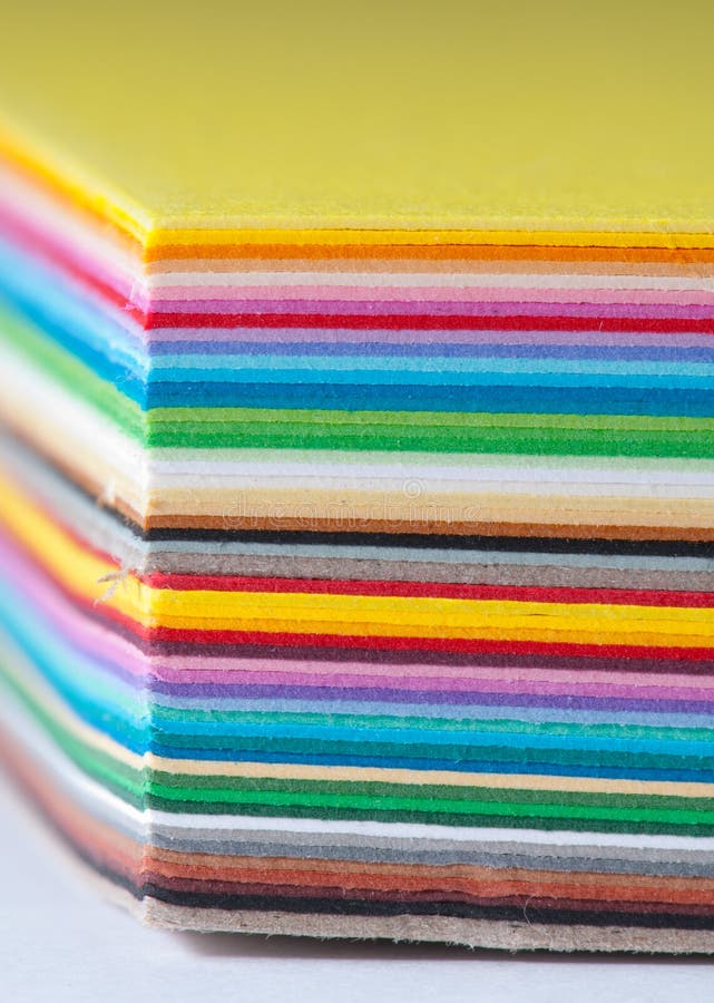 Colored cardboard stack royalty free stock images