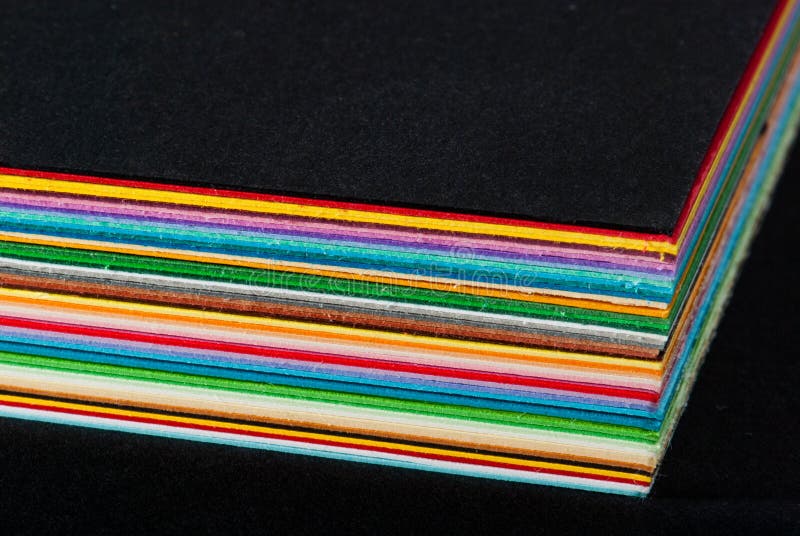 Colored cardboard stack royalty free stock photography