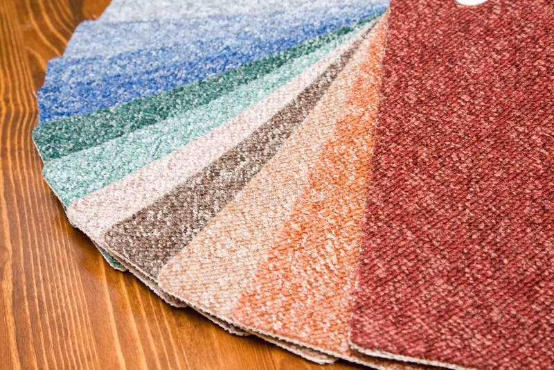 Colored carpet samples