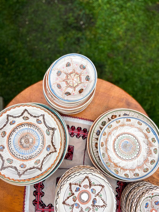 Colored Ceramics. Authentic Handmade Editorial Photography Image of