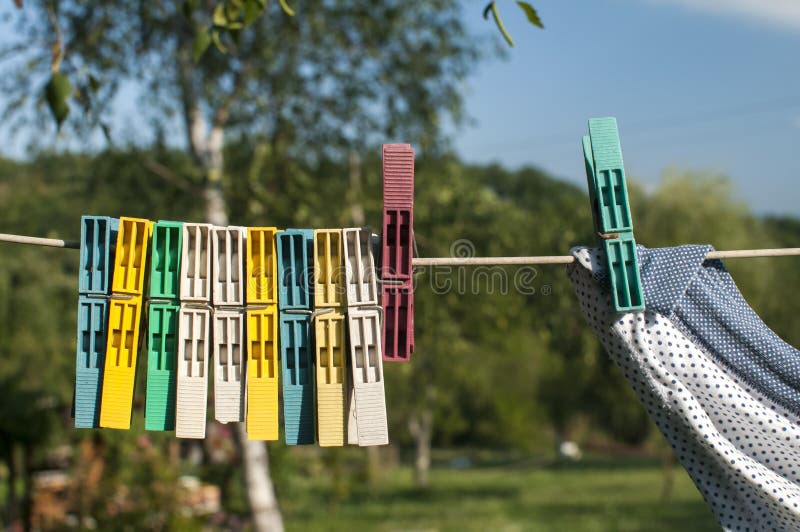 Clothesline Clips and Panties Stock Image Image of plastic, country