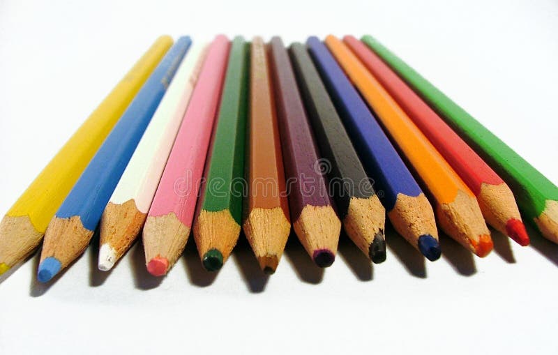 Colored crayons