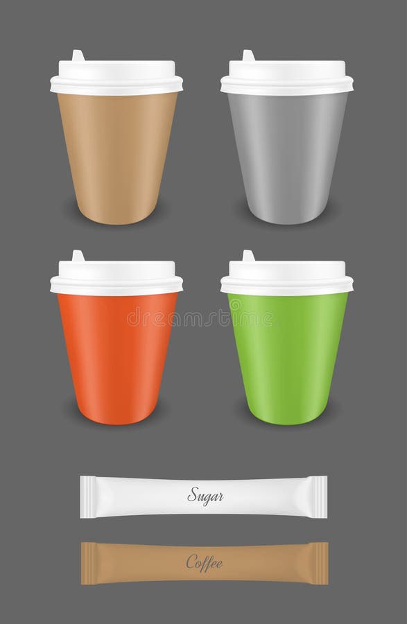 Colored Disposable Paper Coffee Cup Stock Vector Illustration of