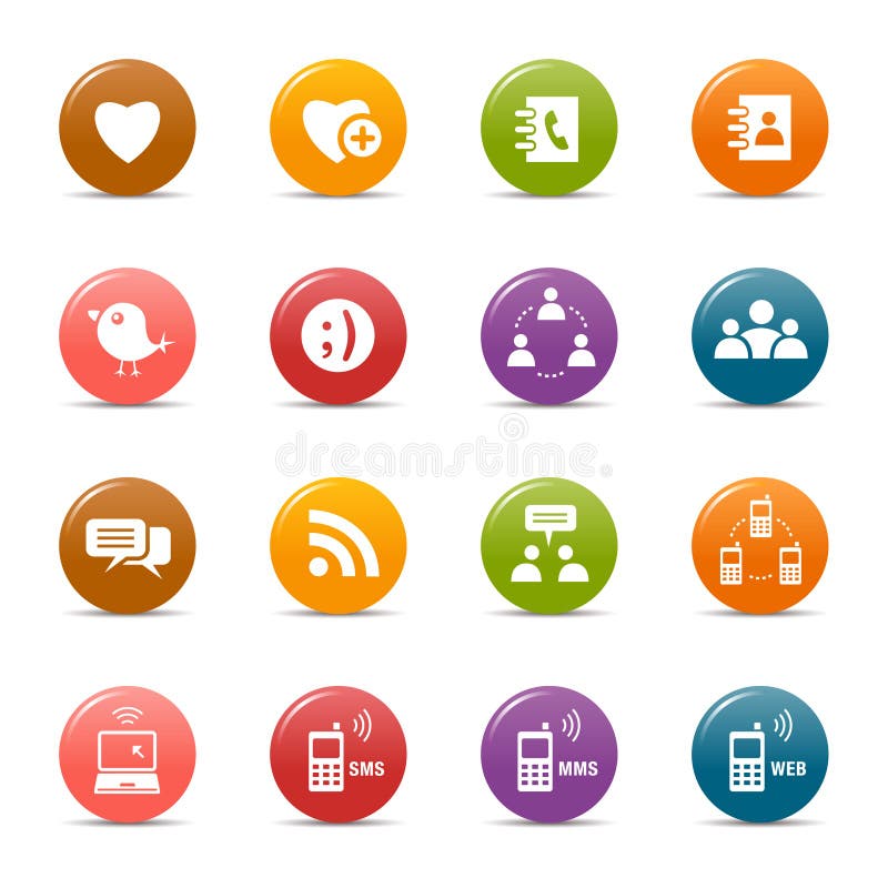 Colored Dots Social Media Icons Stock Vector Illustration of mobile