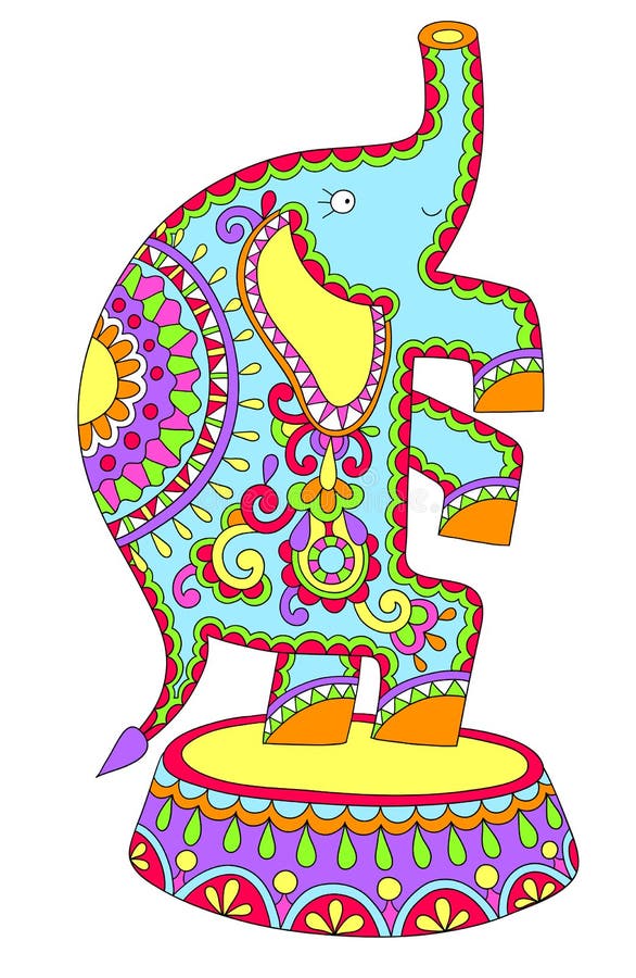 Colored drawing of circus theme - elephant