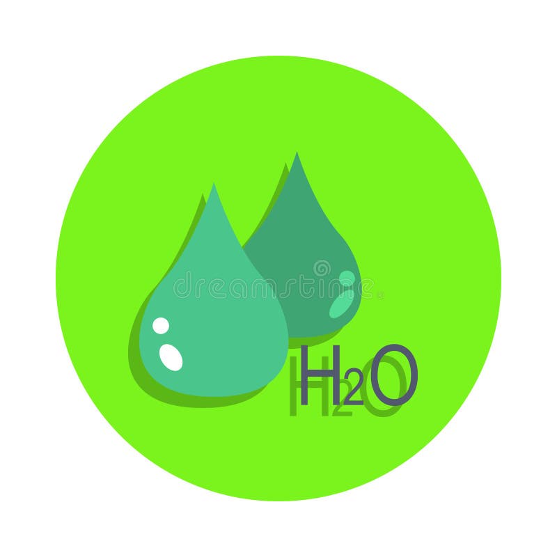 colored drop and the formula of water in green badge icon. Element of science and laboratory for mobile concept and web apps. Deta stock illustration colored drop and the formula of water in green badge icon. Element of science and laboratory for mobile concept and web apps. Deta stock illustration