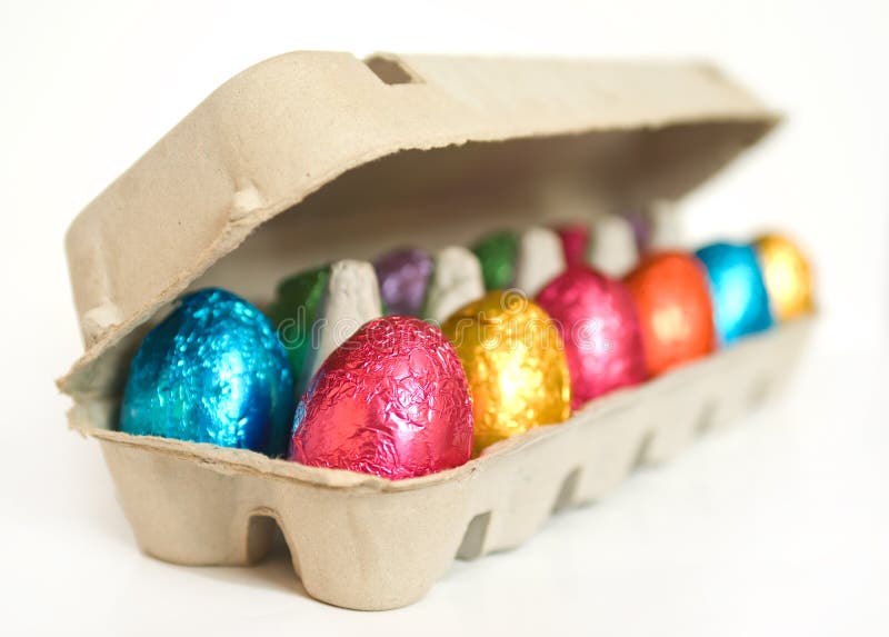 Colored Easter Eggs in Carton Stock Photo Image of carton, white