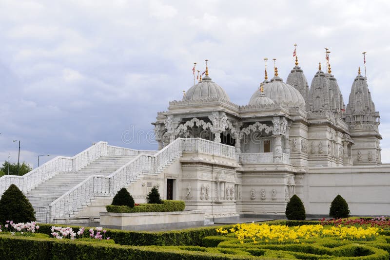 Colored garden of indian temple