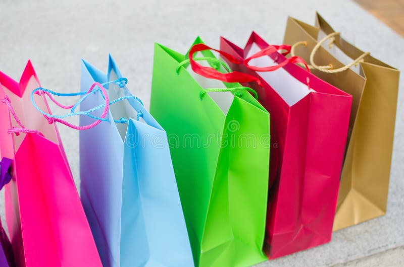 Colored gift bags stock image. Image of market, consumerism 35186711