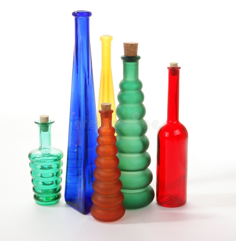 Colored glass vases
