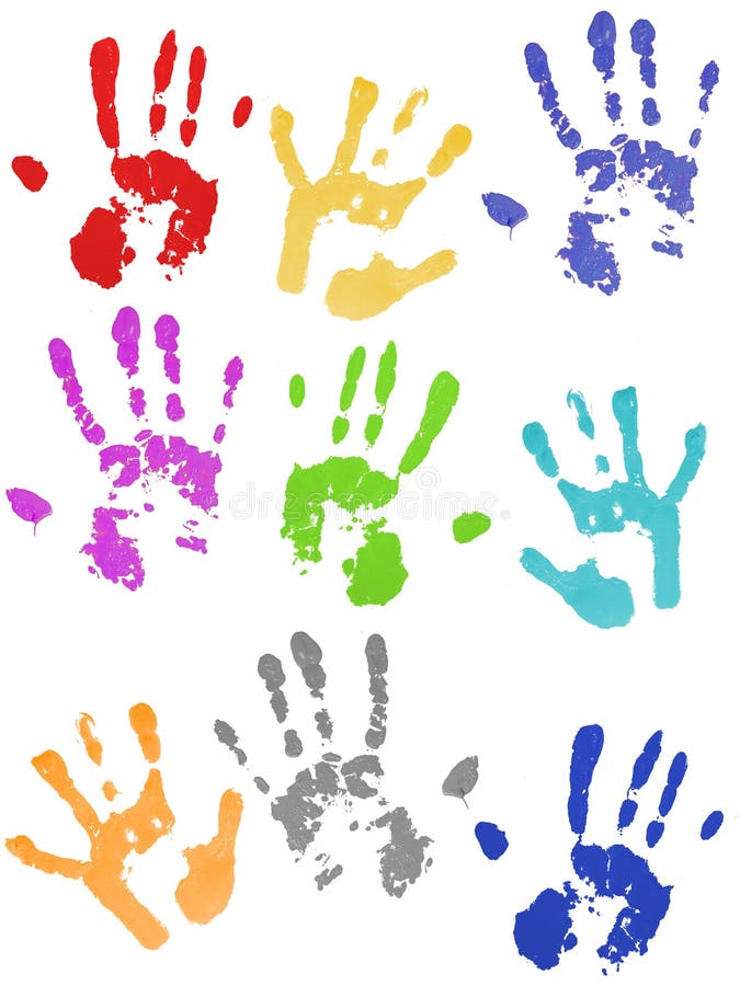 Colored hand prints