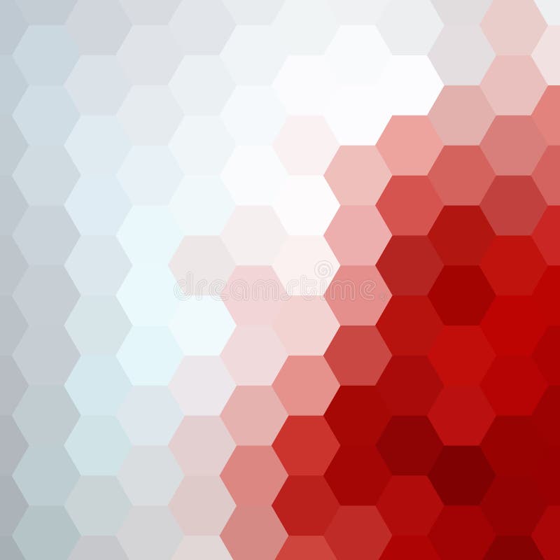 Colored hexagon background. Geometric image. Design element. Red and wheit colors. eps 10 royalty free illustration