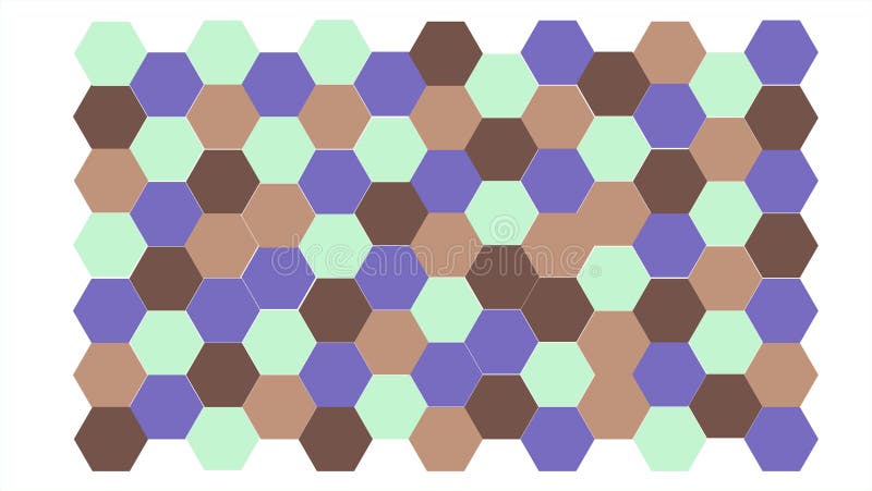 Colored hexagon polygons on a white background. royalty free illustration