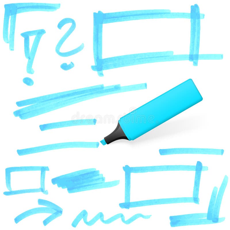 Blue Highlighter with Color Wave Stock Image Image of highlighter