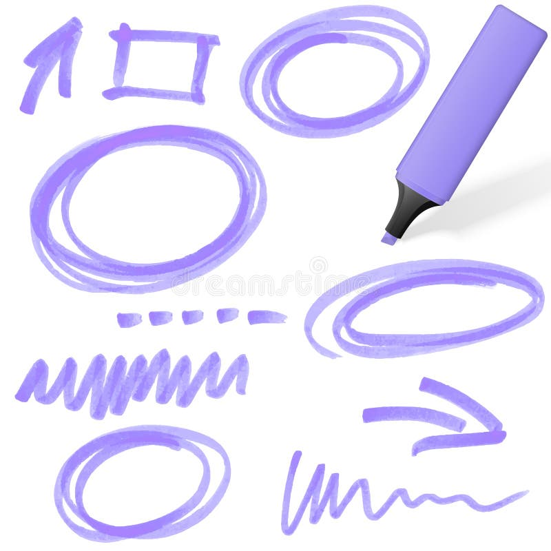 Colored Highlighter with Markings Stock Vector Illustration of note