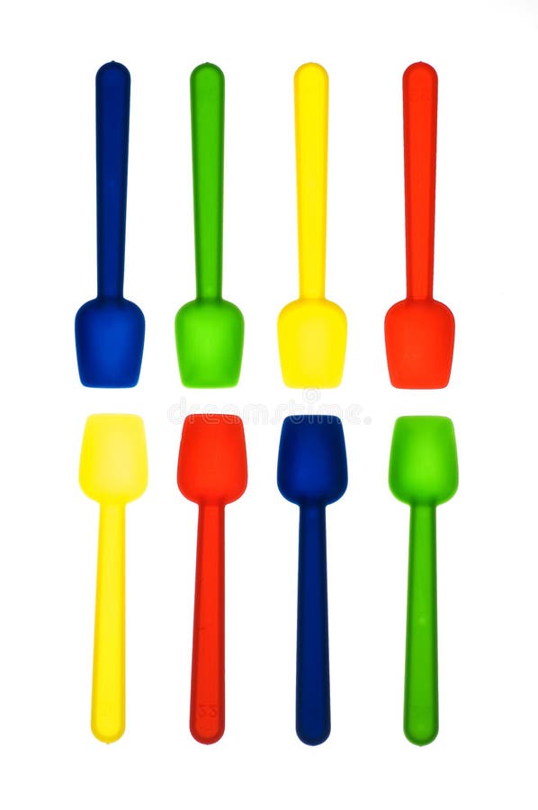 Colored ice cream spoons
