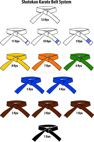 Karate Martial Arts Color Belts Icons Set Stock Illustrations – 2 ...