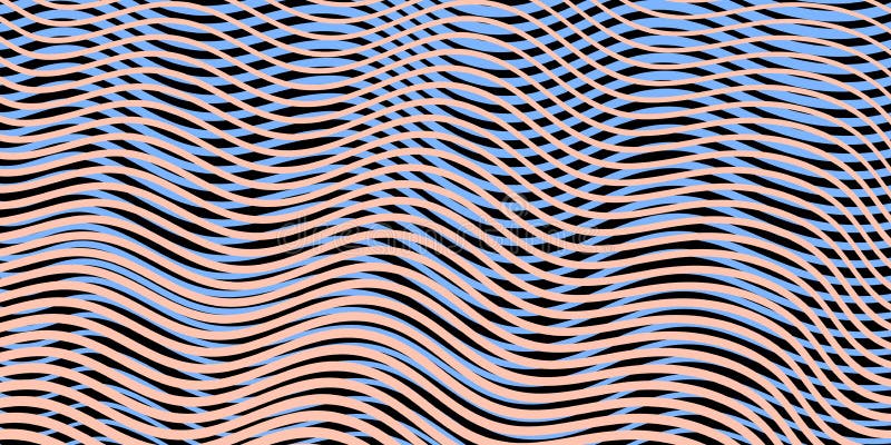 Colored line art pattern with irregular halftone waves.