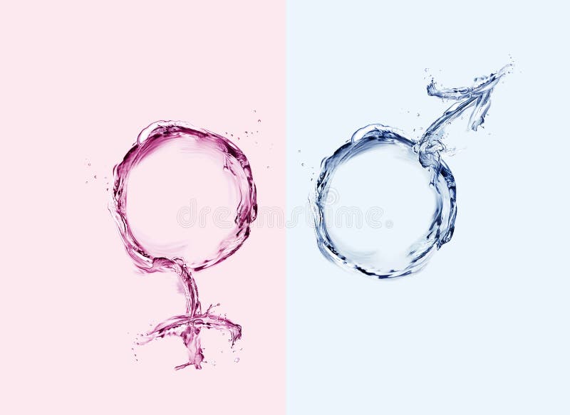 Colored Male and Female Water Symbols Stock Illustration Illustration