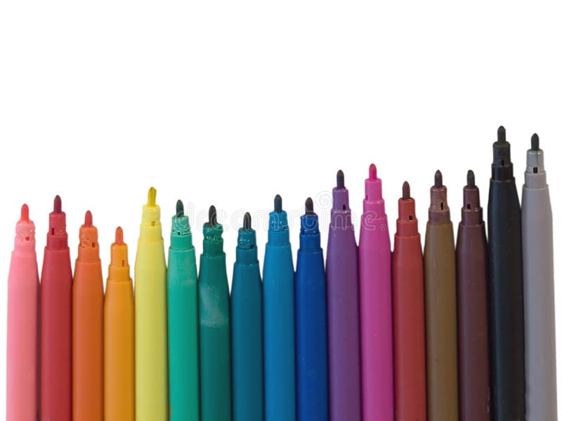 Colored marker pens stock image. Image of draw, colorful 15034931