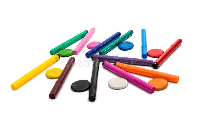 Colored markers isolated