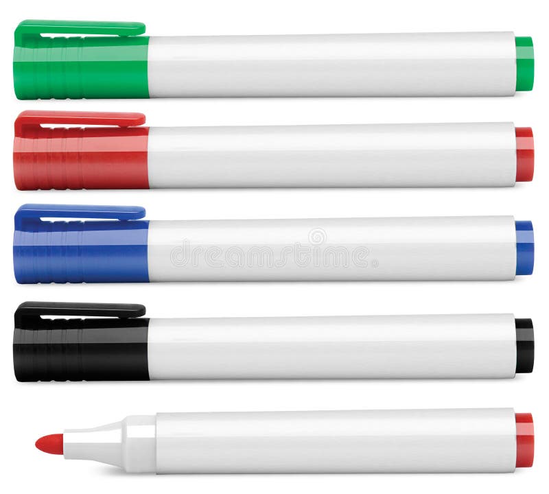 Colored markers stock photos