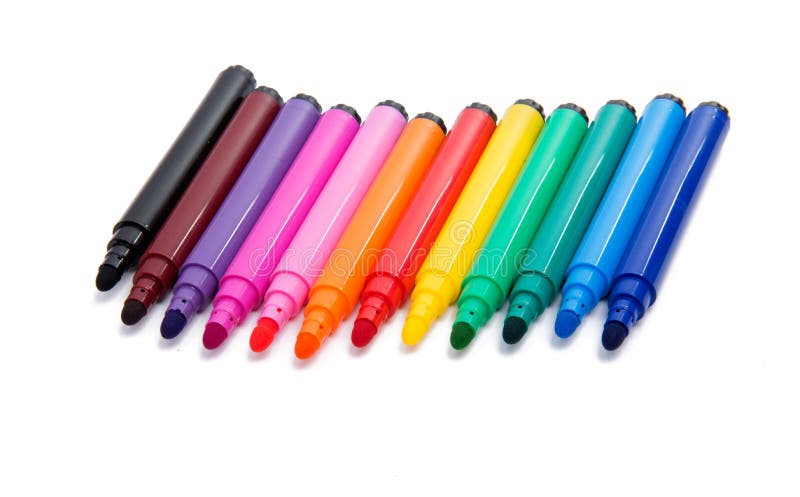 Colored markers isolated