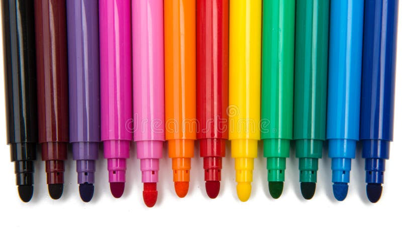 Colored markers isolated