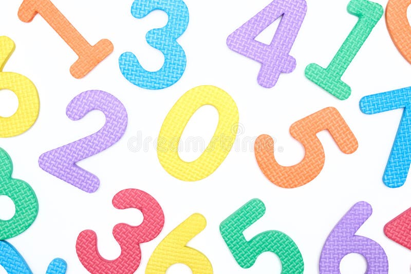 Colored numbers on white background. the concept of the school. the child learns to count stock photo Colored numbers on white background. the concept of the school. the child learns to count stock photo