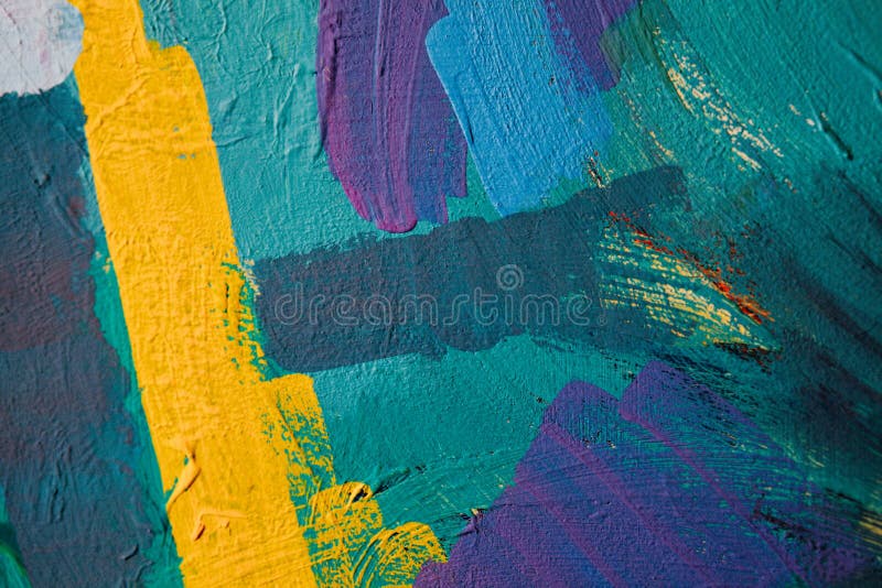 Colored paint strokes. Abstract art background. Detail of a work of art. Contemporary Art. Colorful texture. thick paint