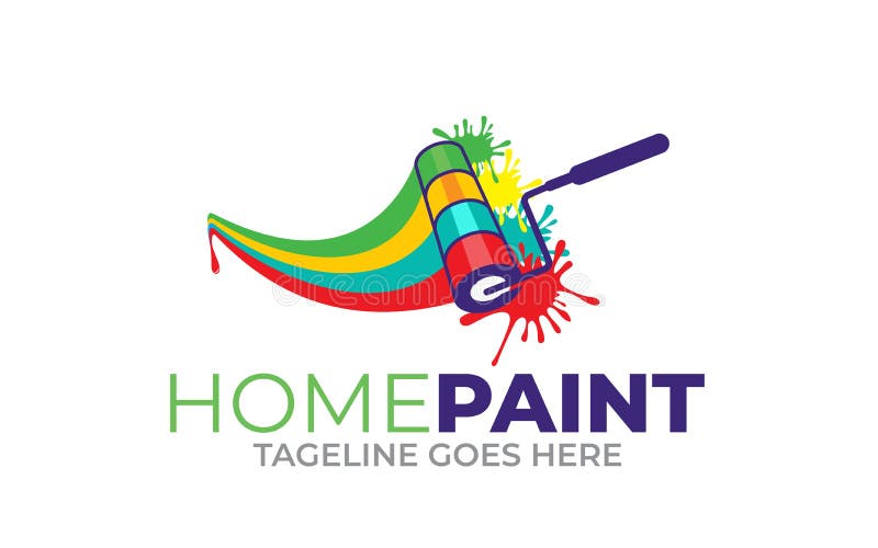 Home Colored Paintings Logo Design Stock Vector Illustration of