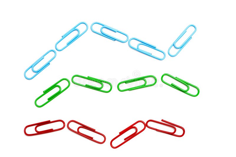 Colored paper clip stock image. Image of document, closeup 34853973