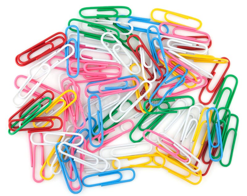 Colored paper clips stock image. Image of business, note - 16344771