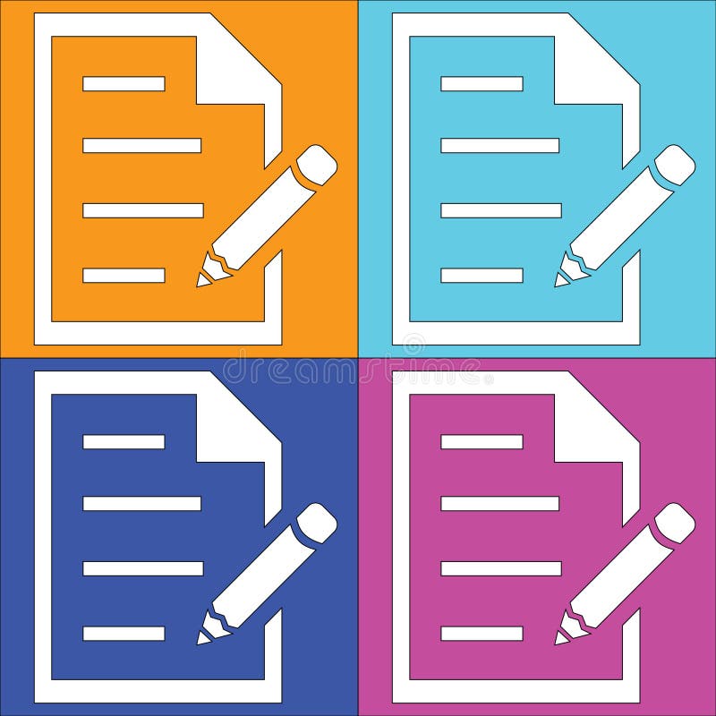 Colored Paper Notebooks with Pencils. Raster Stock Illustration