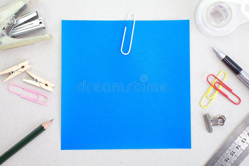 Colored Papers with Staple and Stationery Stock Image Image of appeal