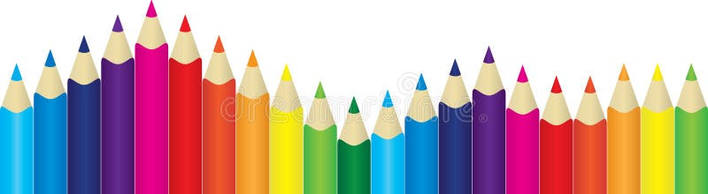 Colored Pencil Border Back to School Art Graphic