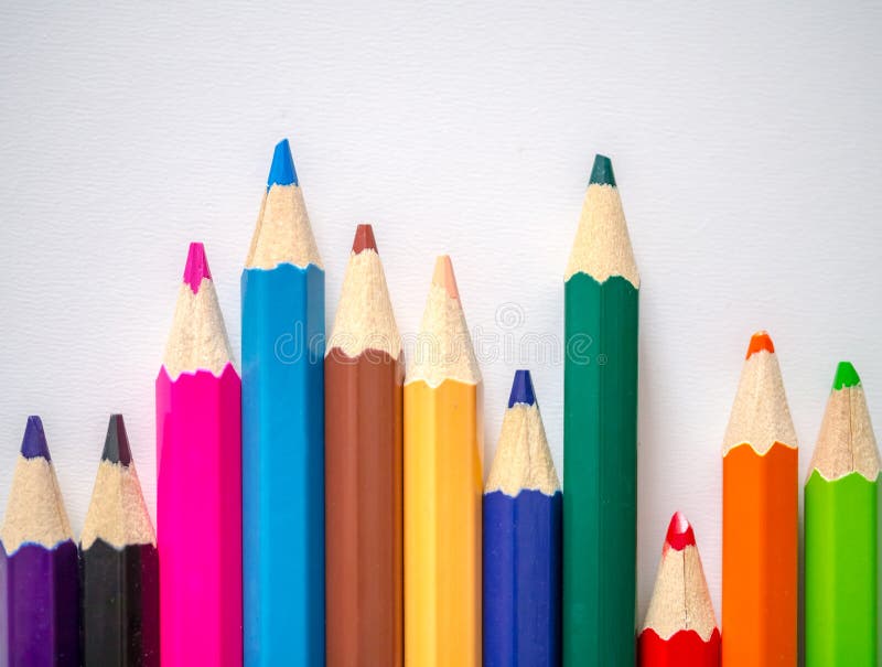 Colored Pencil Isolated on Grey Art Paper Stock Image Image of colored, wood 45268491