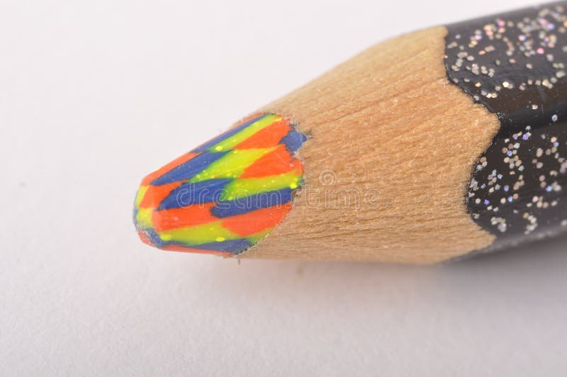 Colored Pencil with Multicolored Lead Stock Image Image of wooden