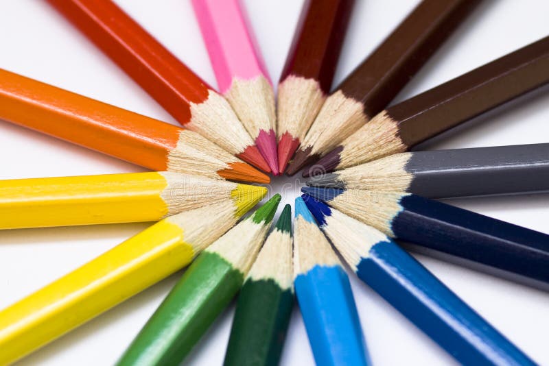 Colored pencil wheel. Pencils .