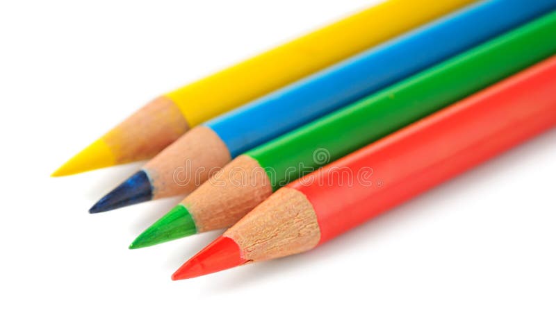 Isolated colored pencils