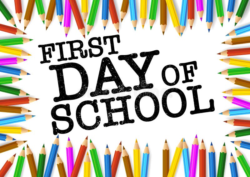 First Day School clipart stock vector. Illustration of vector 118369961