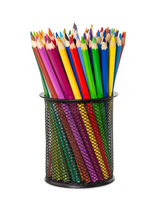 249 Office School Tools Pencil Cup Isolated Stock Photos - Free