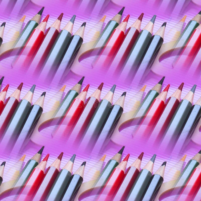 Colored Pencils and Clothes Peg in Pop Art Composition Stock Photo