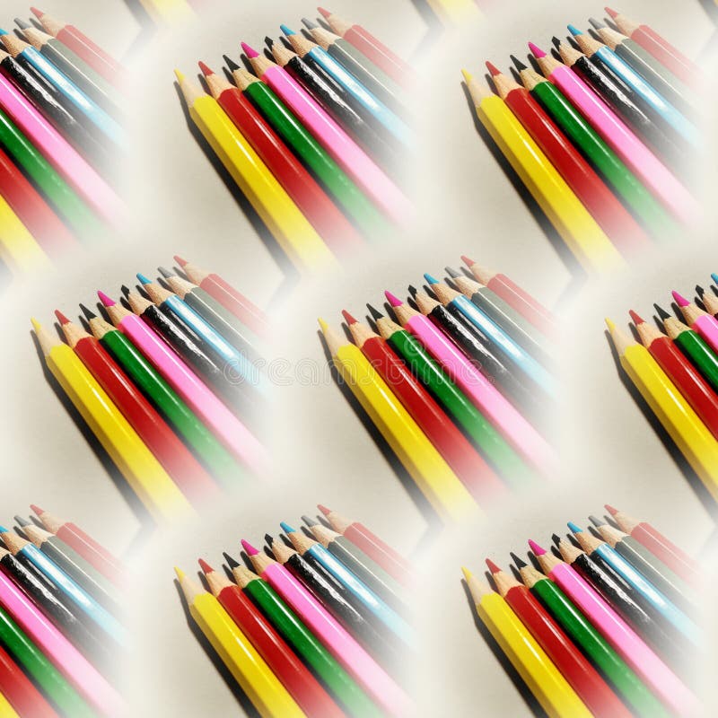 Colored Pencils and Clothes Peg in Pop Art Composition Stock Image