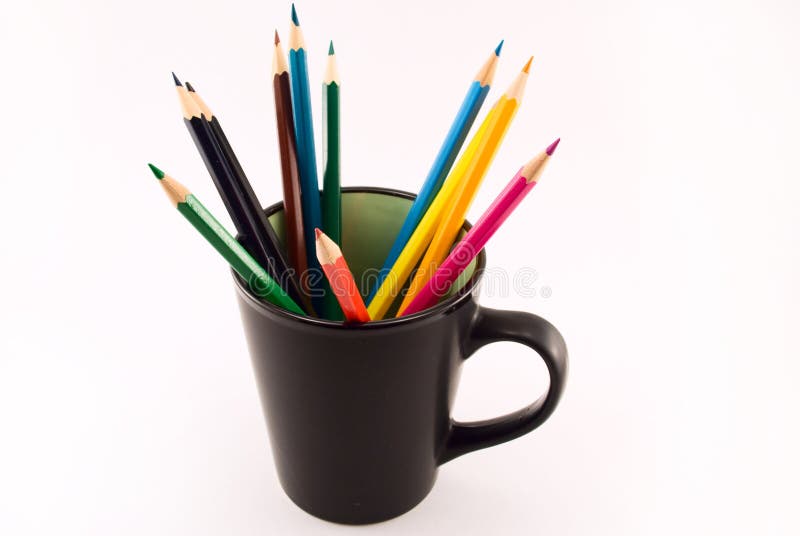 Kids Color Pencils in a Cup Free Stock Photo