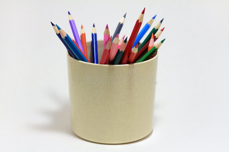 Colored Pencils in a Glass. Stock Image Image of colored, sharpened