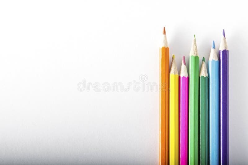Colored pencils on paper stock image. Image of abstract 95162981