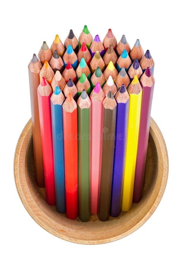 Colored Pencils in Pencil Box Isolated Stock Photo Image of idea