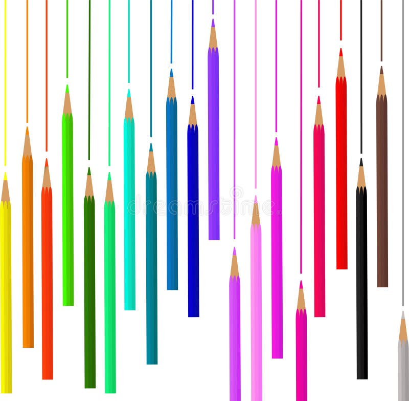 Colored pencils for school. Figure for the design of a box of pencils vector illustration Colored pencils for school. Figure for the design of a box of pencils vector illustration